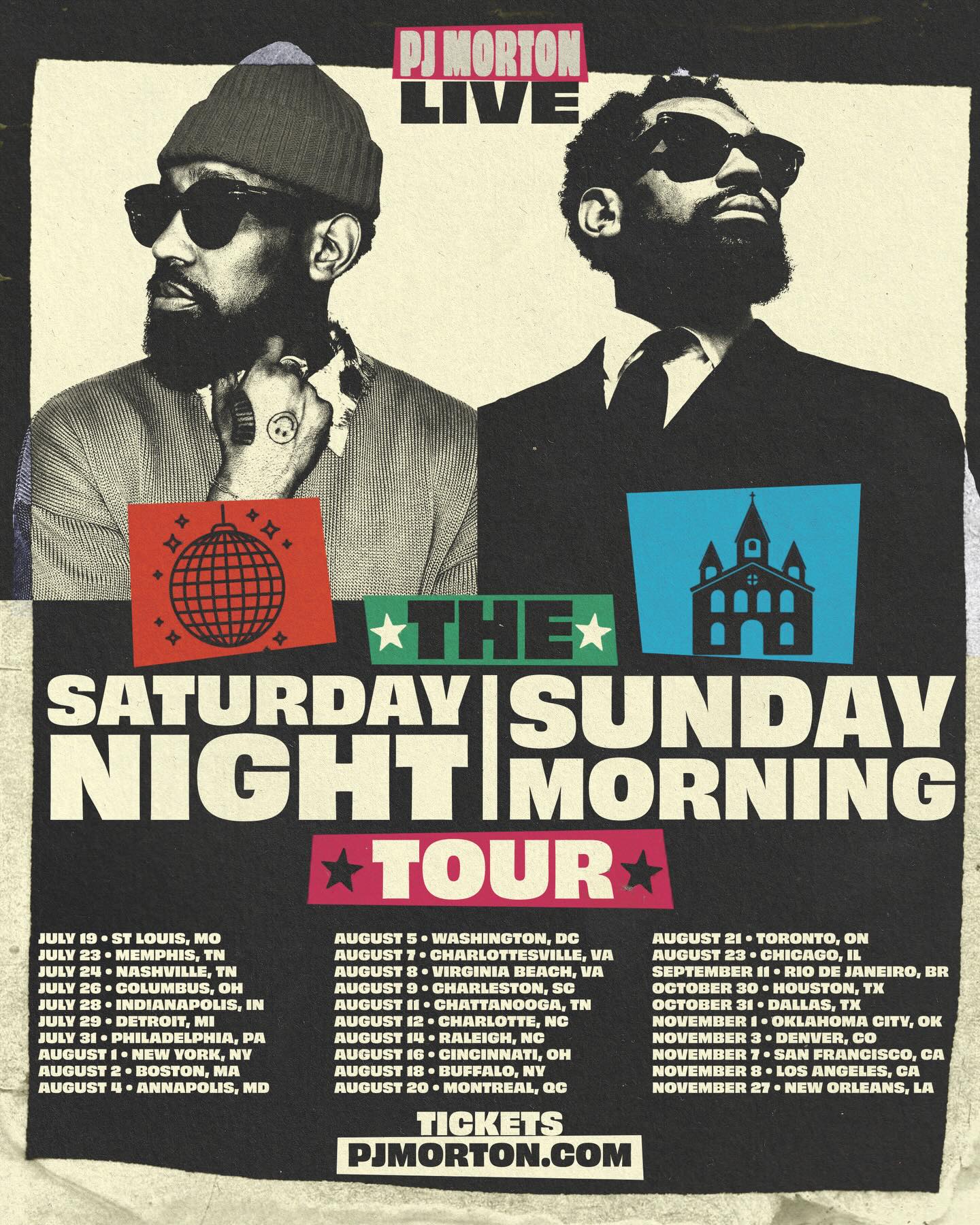 PJ Morton Saturday Night Sunday Morning Tour Poster 2026